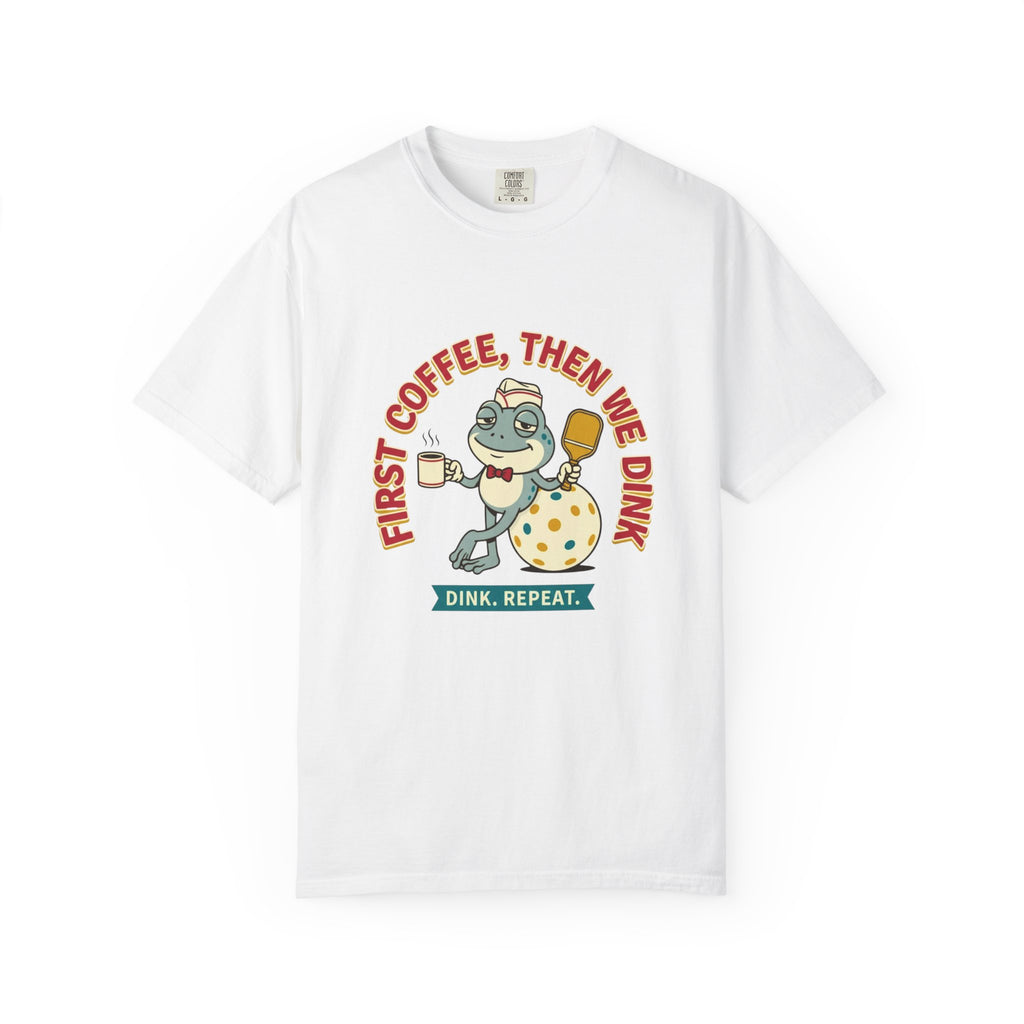 First Coffee Pickleball Frog T-Shirt
