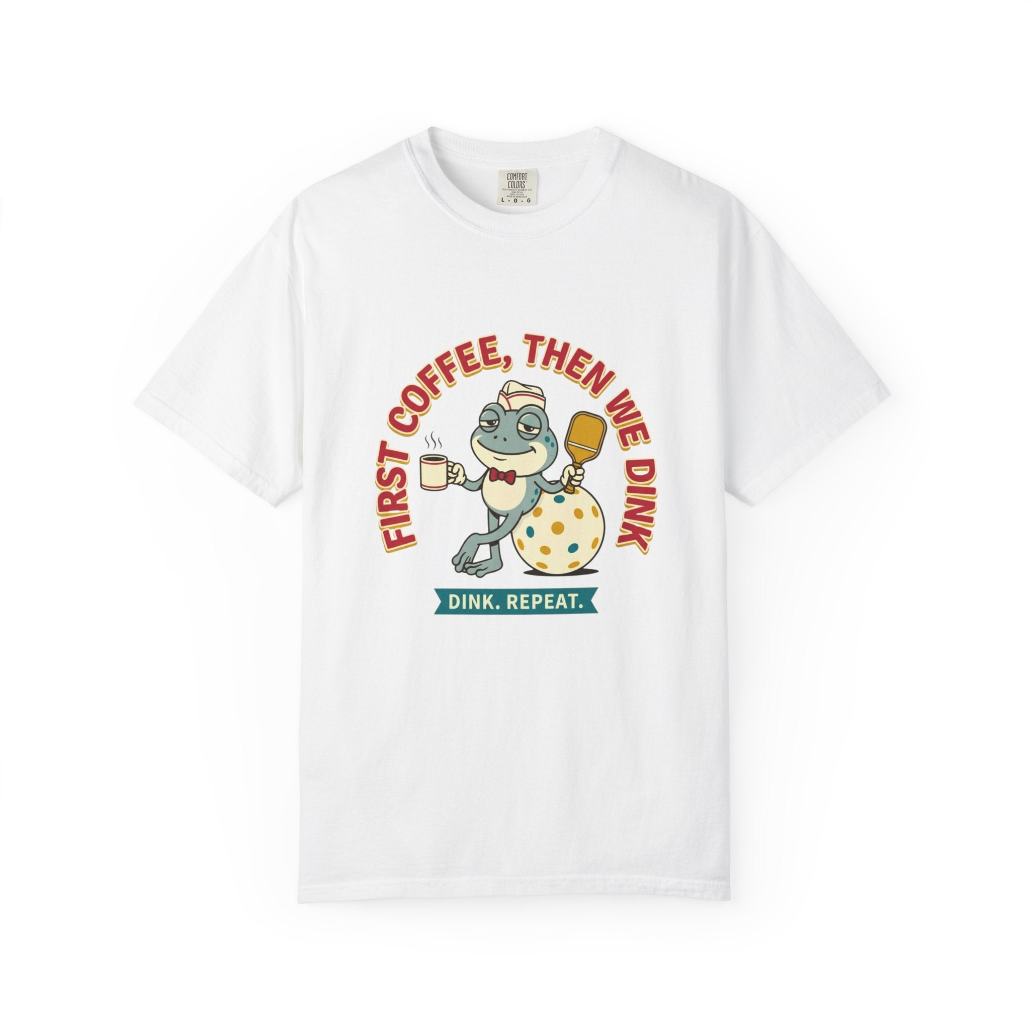 First Coffee Pickleball Frog T-Shirt