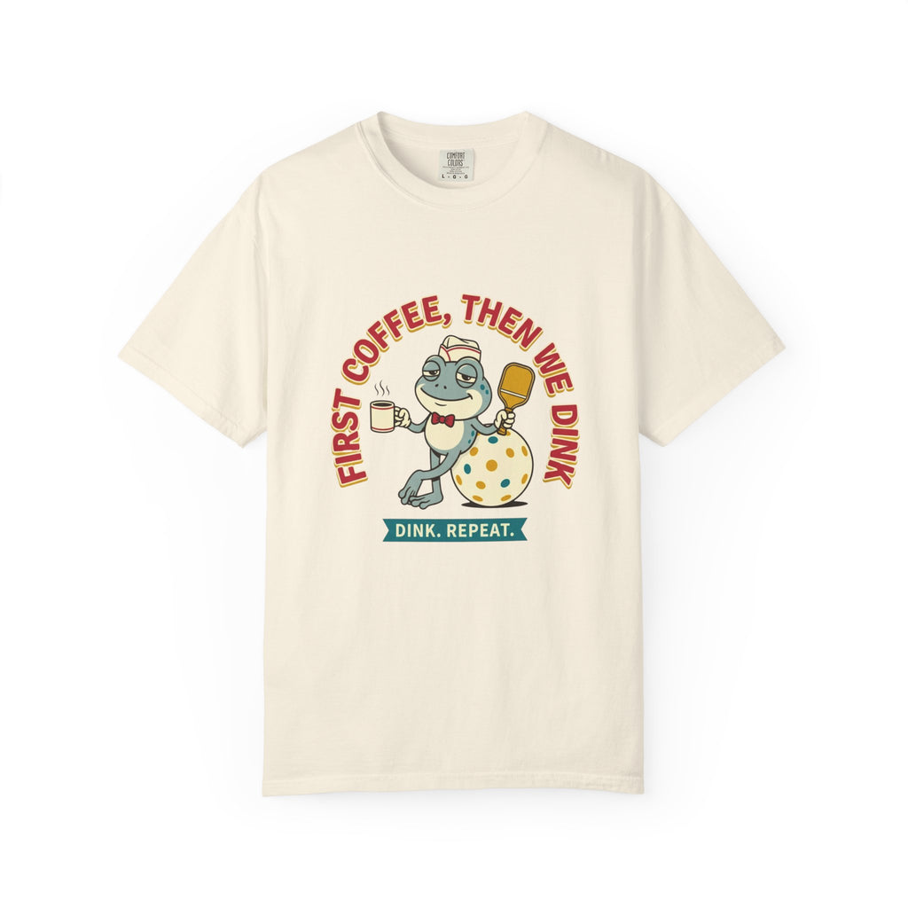 First Coffee Pickleball Frog T-Shirt