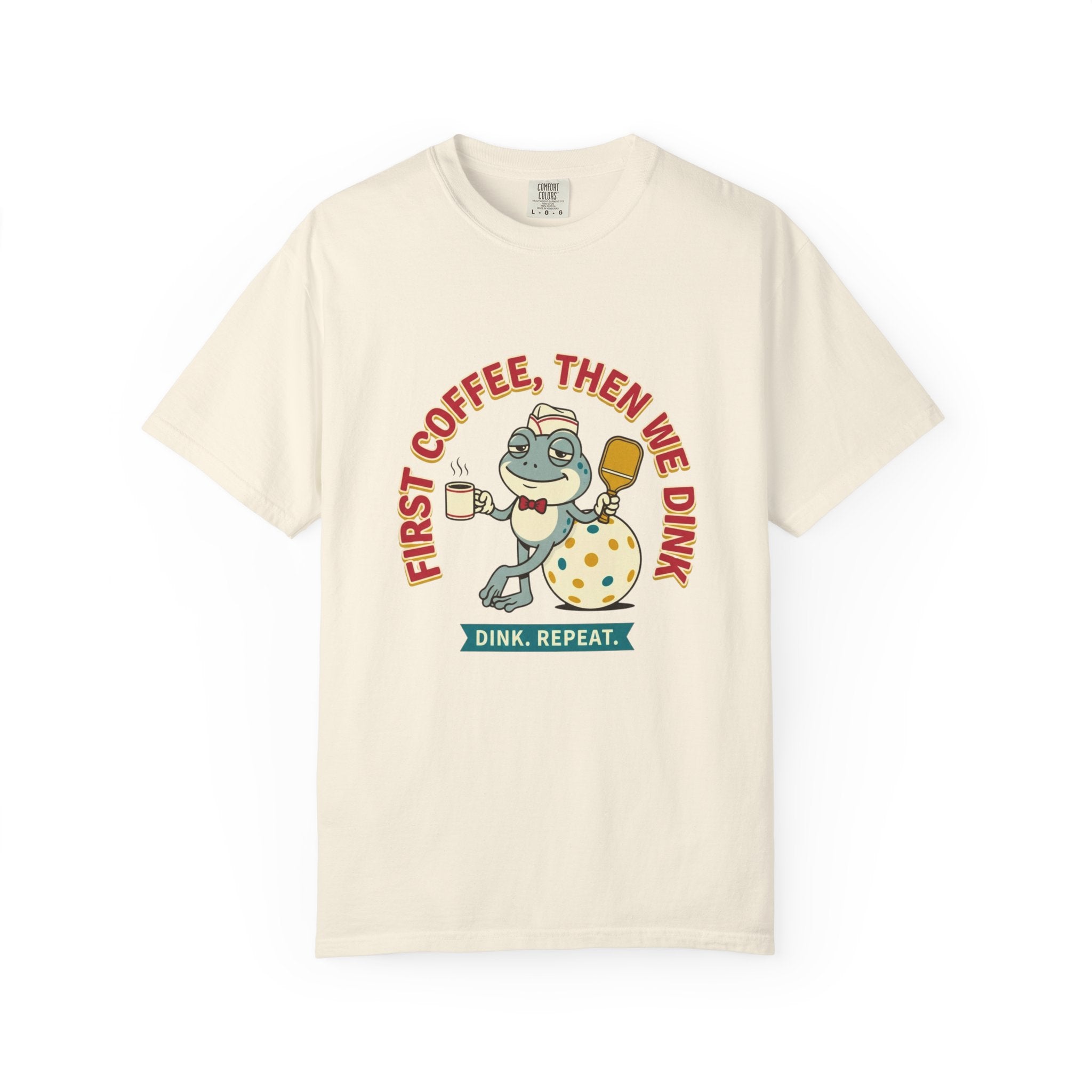 First Coffee Pickleball Frog T-Shirt