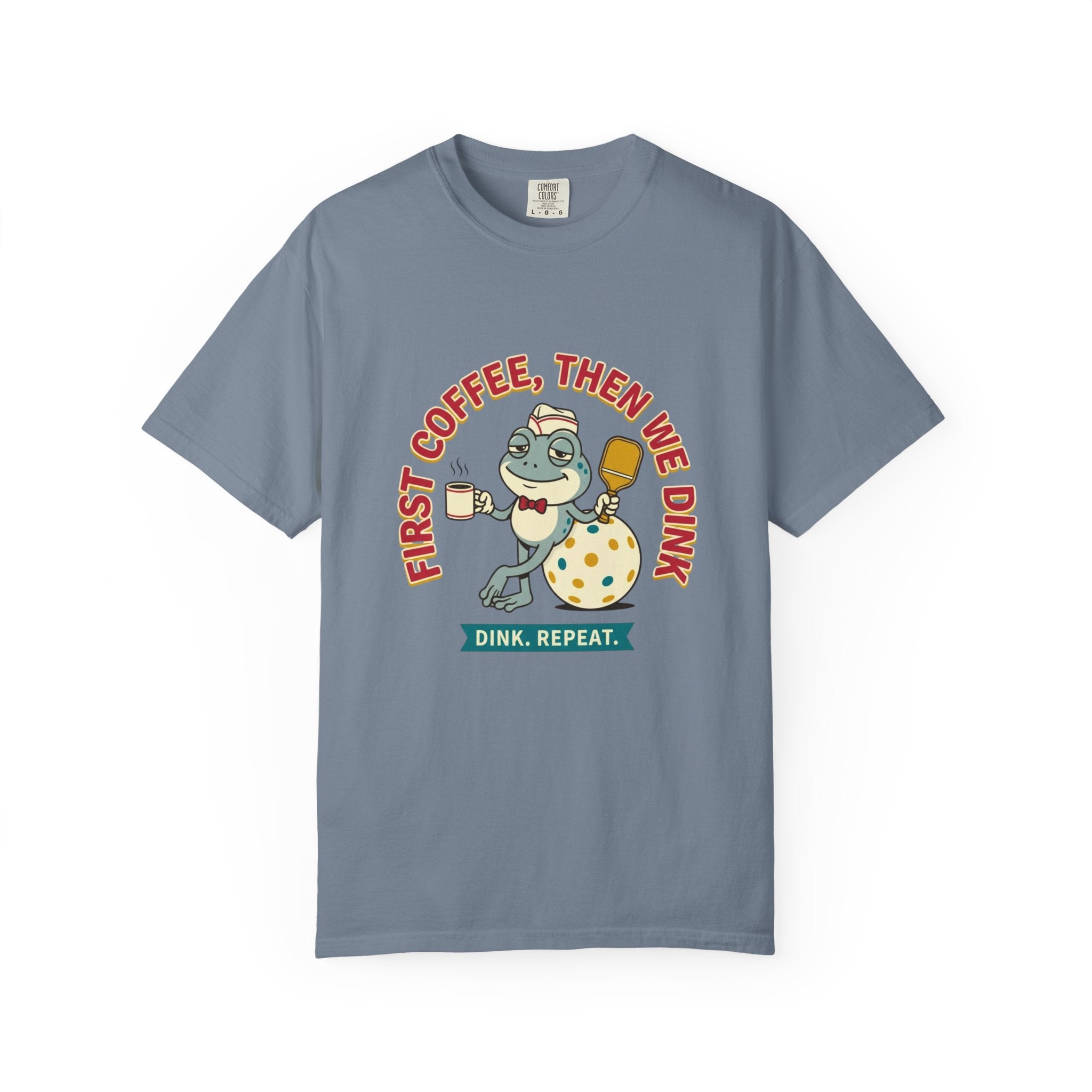 First Coffee Pickleball Frog T-Shirt