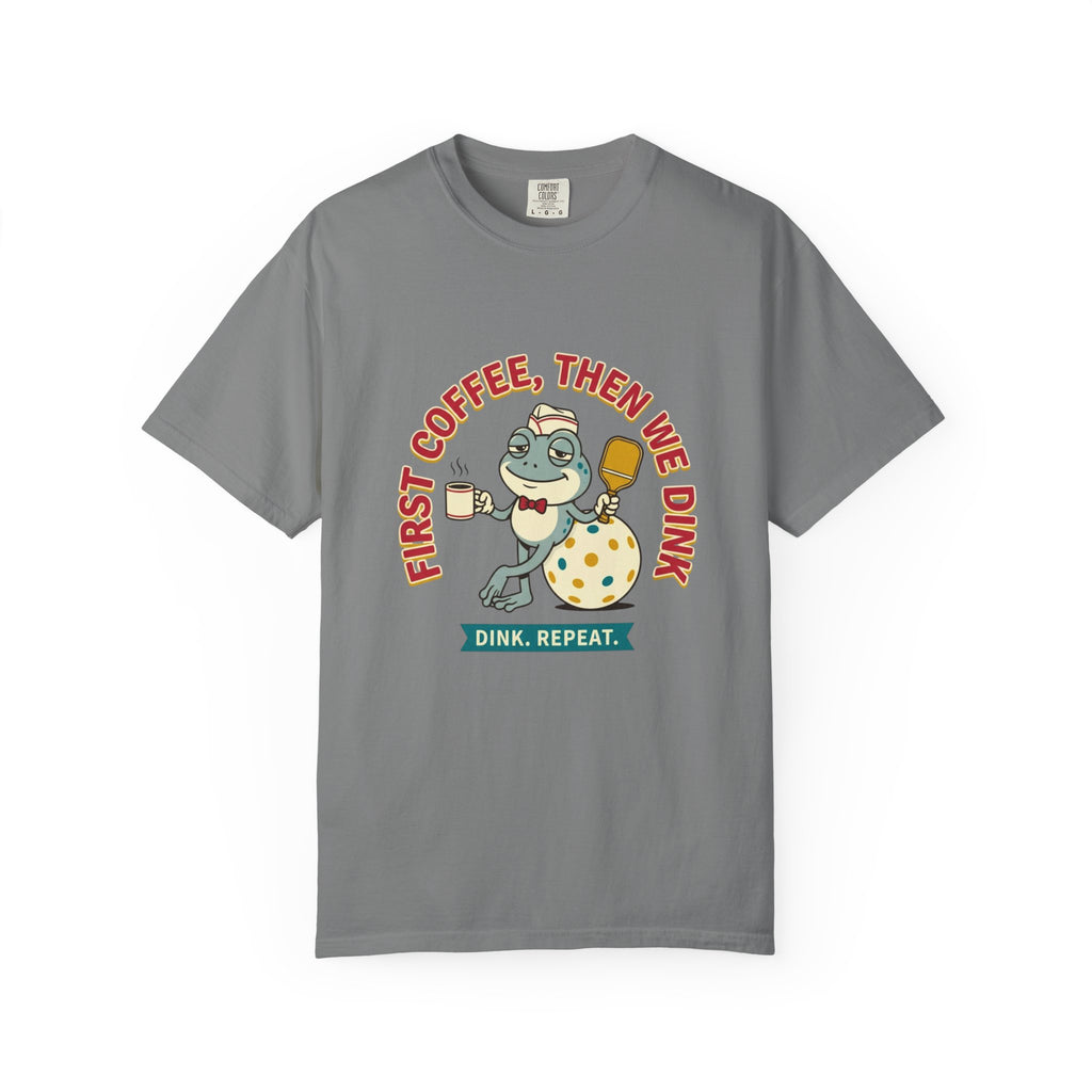 First Coffee Pickleball Frog T-Shirt