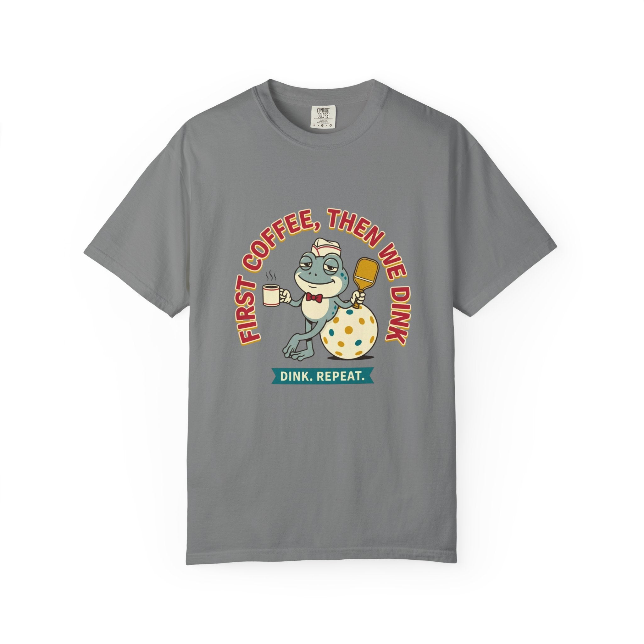 First Coffee Pickleball Frog T-Shirt