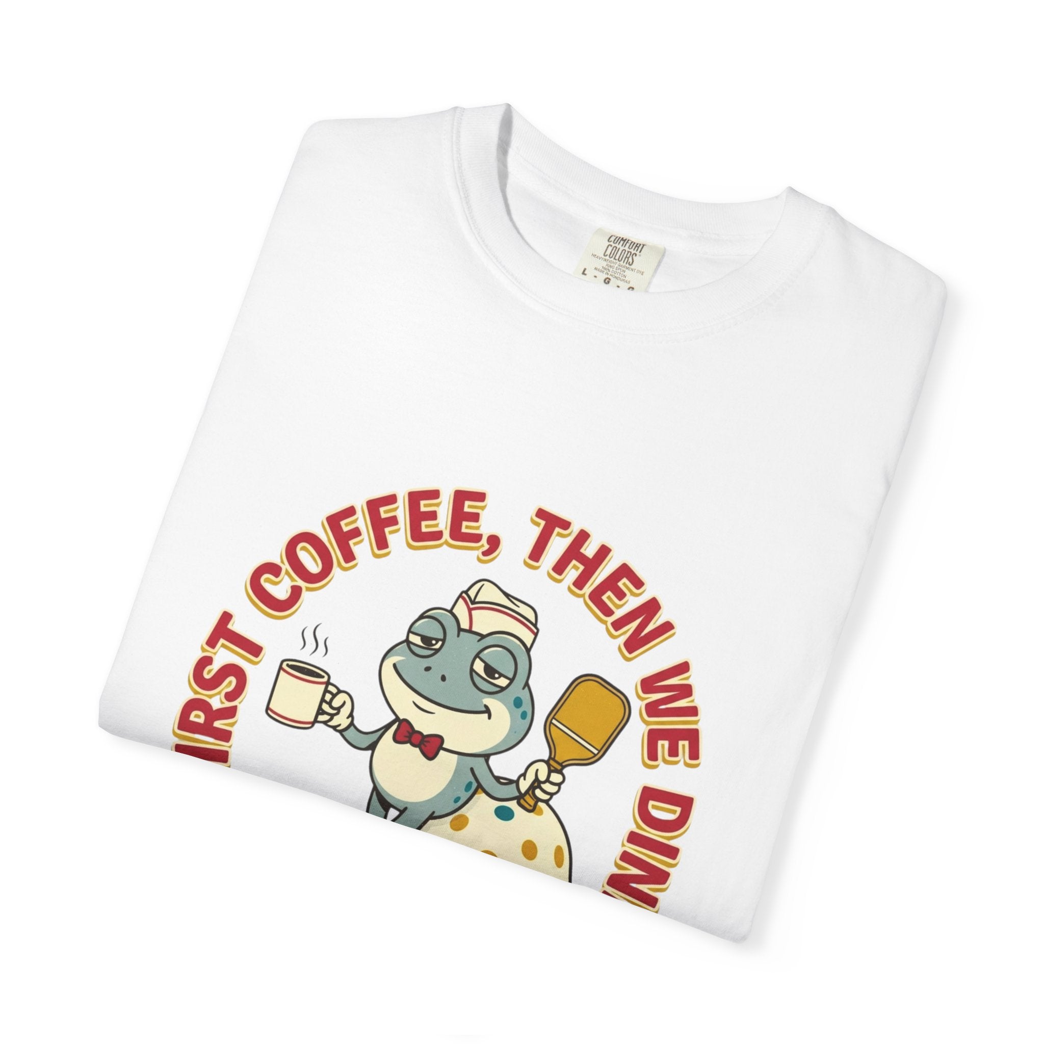 First Coffee Pickleball Frog T-Shirt