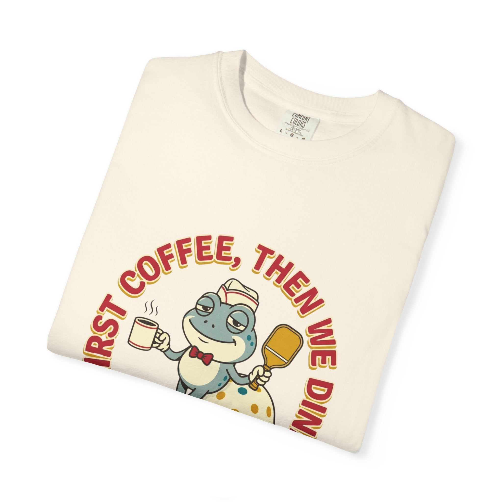 First Coffee Pickleball Frog T-Shirt