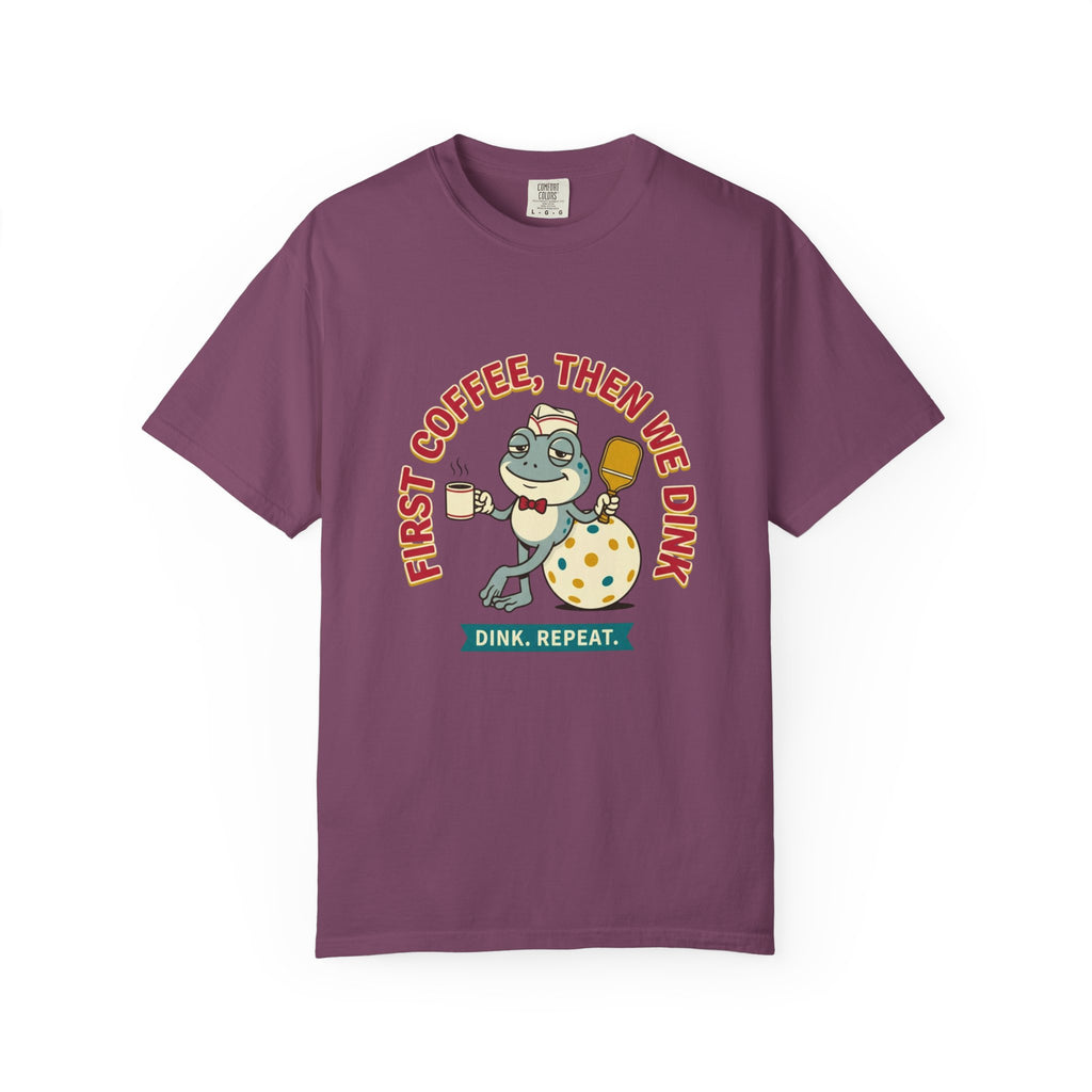 First Coffee Pickleball Frog T-Shirt