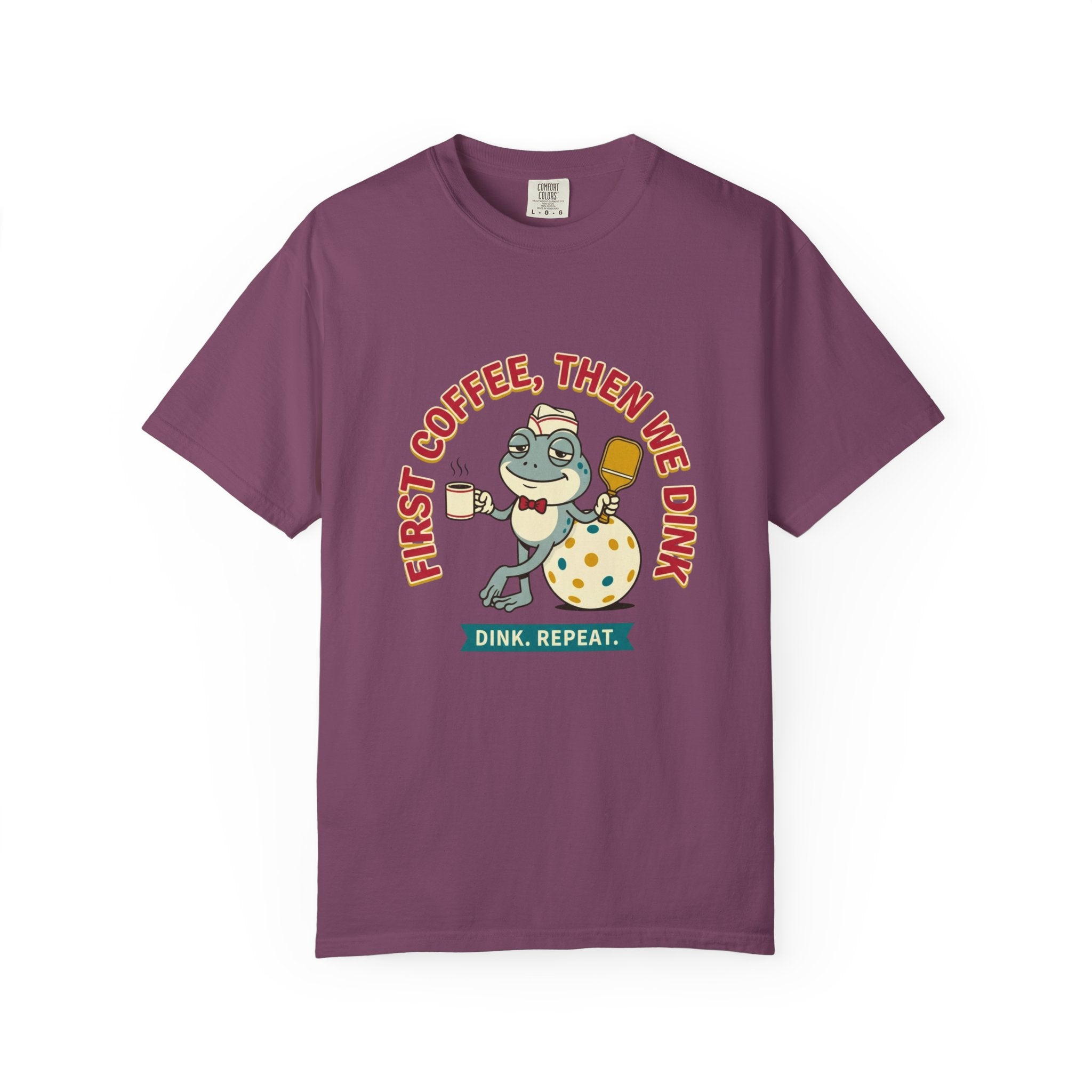 First Coffee Pickleball Frog T-Shirt