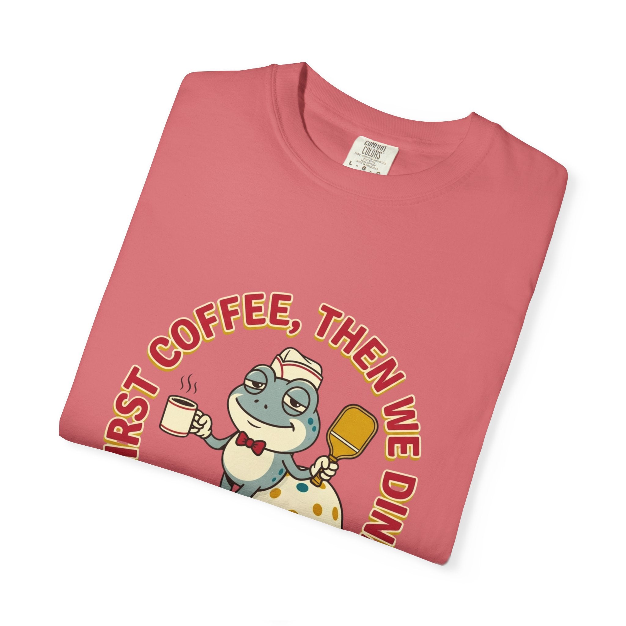 First Coffee Pickleball Frog T-Shirt