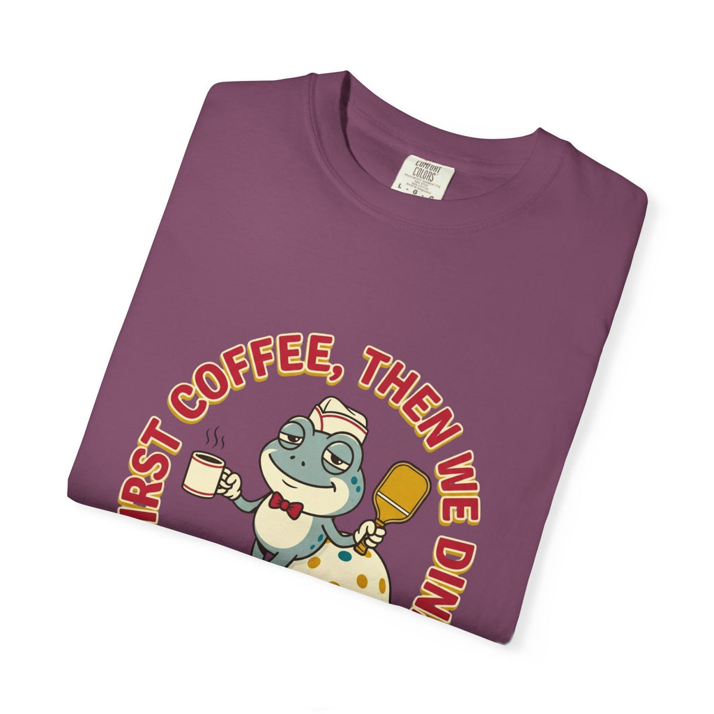 First Coffee Pickleball Frog T-Shirt