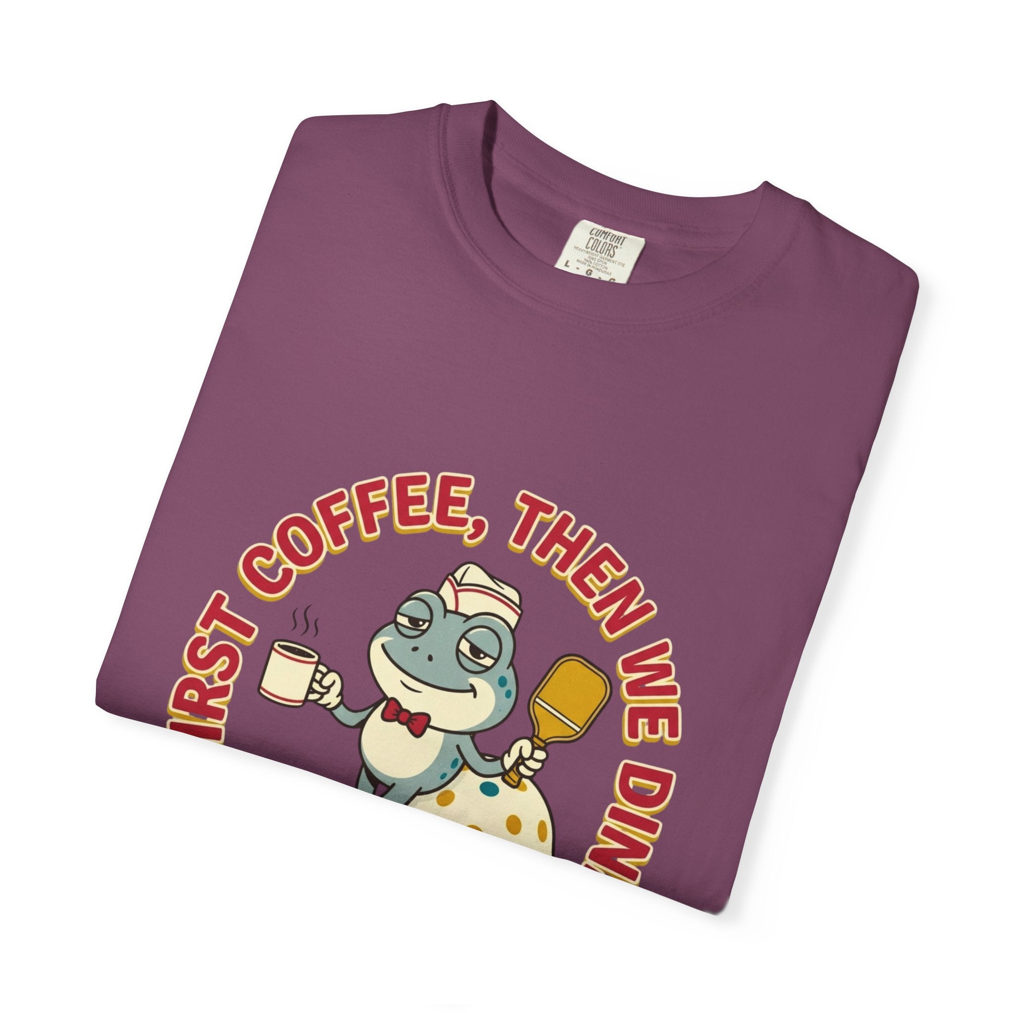 First Coffee Pickleball Frog T-Shirt