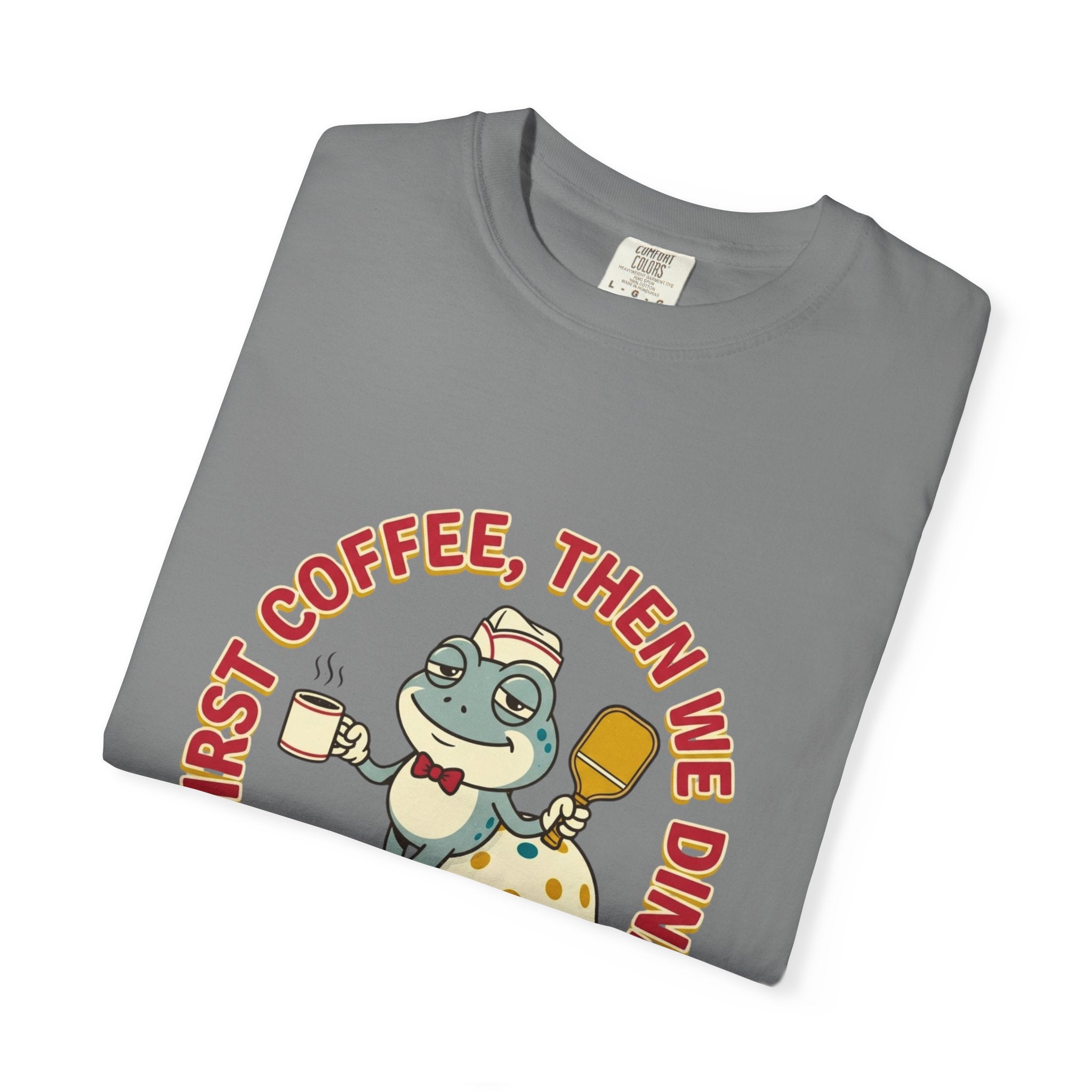 First Coffee Pickleball Frog T-Shirt