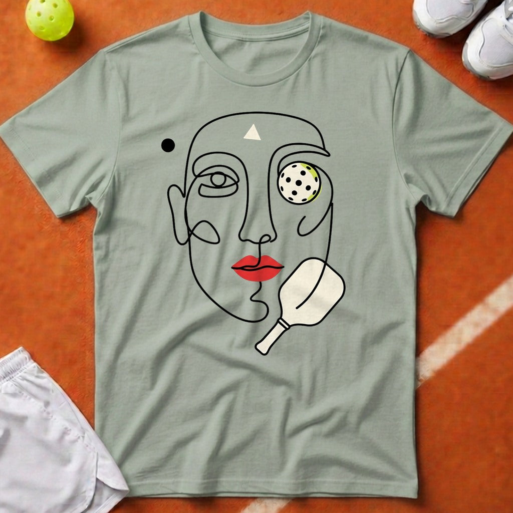 Abstract Pickleball Portrait T-Shirt - Bay [20260819222946]
