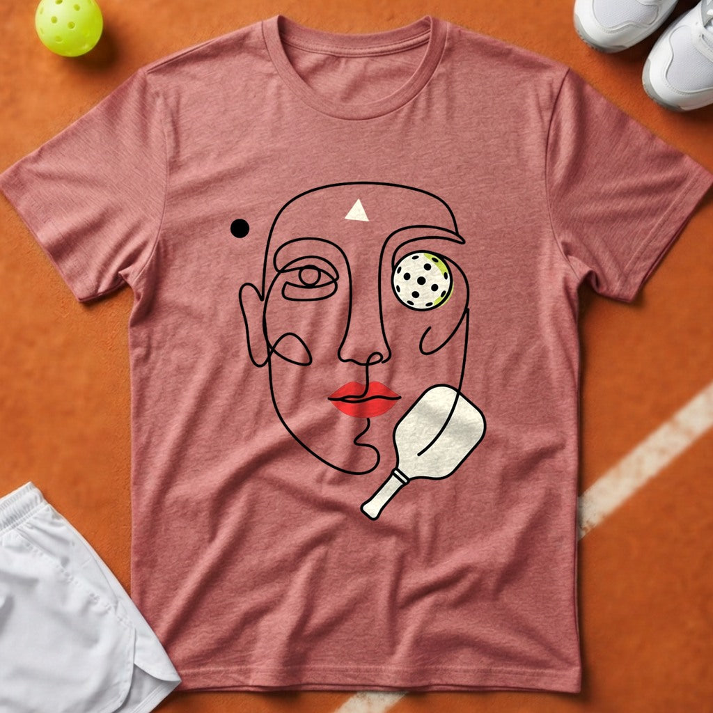 Abstract Pickleball Portrait T-Shirt - Watermelon [20260819222946]