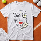 Abstract Pickleball Portrait T-Shirt - White [20260819222946]