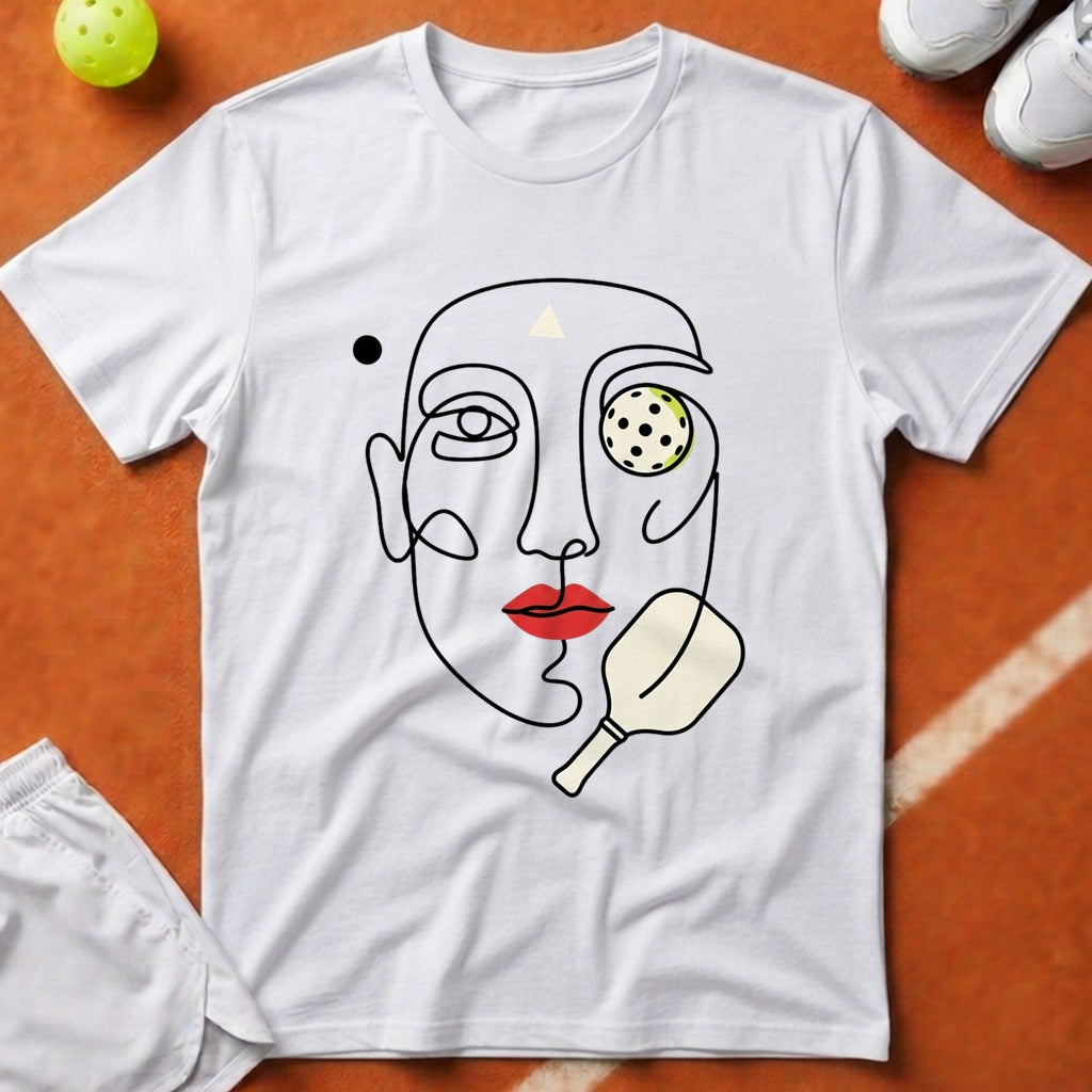 Abstract Pickleball Portrait T-Shirt - White [20260819222946]