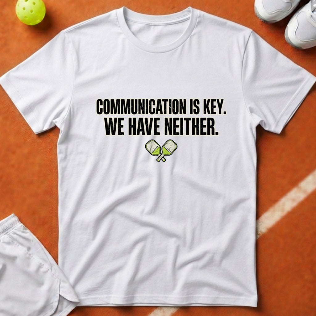 Communication Is Key Pickleball T-Shirt - White [20260819223103]