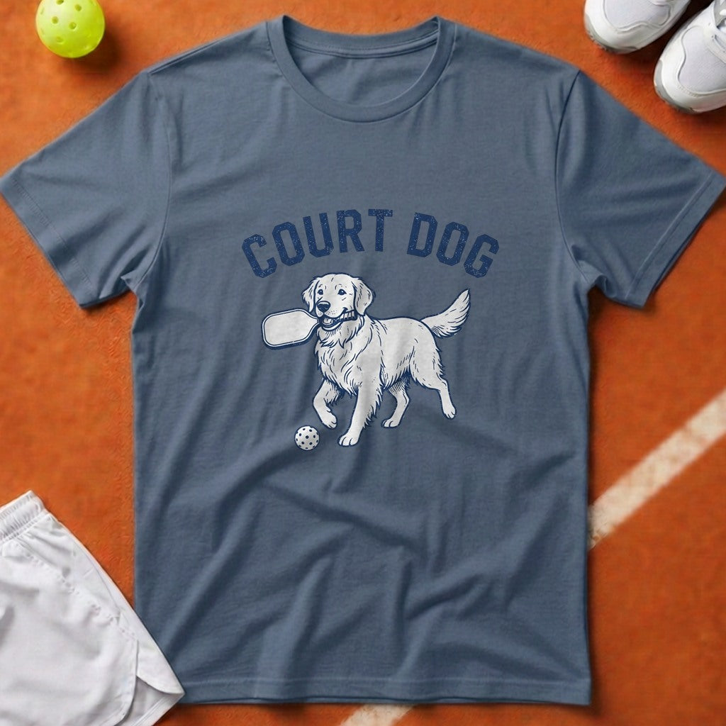 Court Dog Pickleball T-Shirt - Blue Jean [20260819223136]