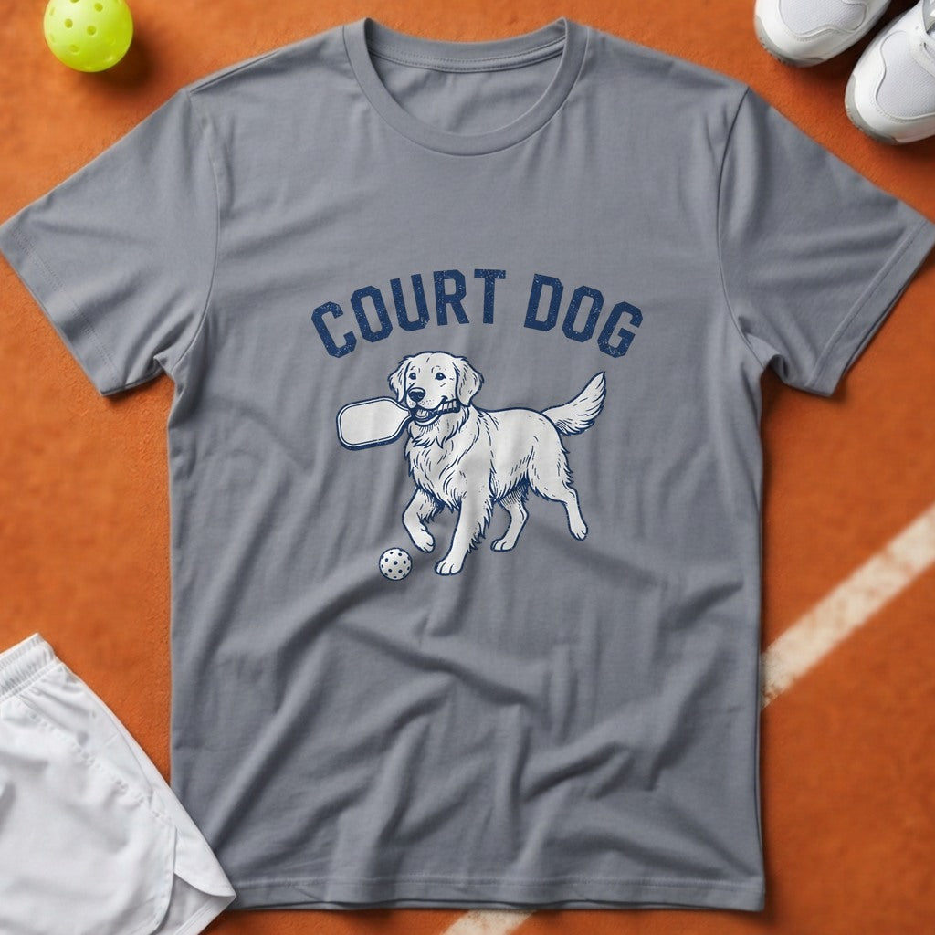 Court Dog Pickleball T-Shirt - Grey [20260819223136]