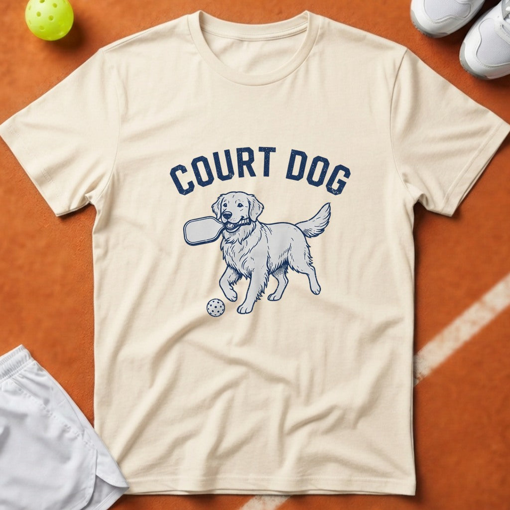 Court Dog Pickleball T-Shirt - Ivory [20260819223136]