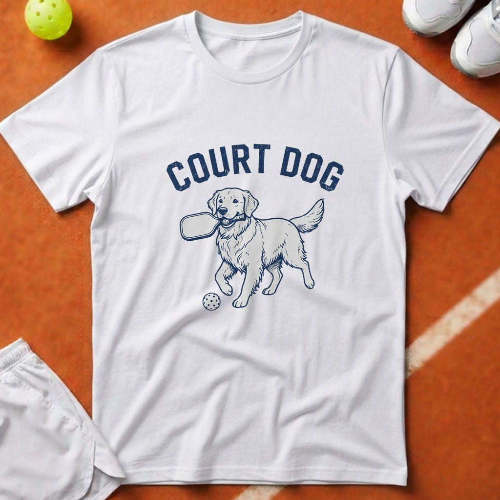 Court Dog Pickleball T-Shirt - White [20260819223136]