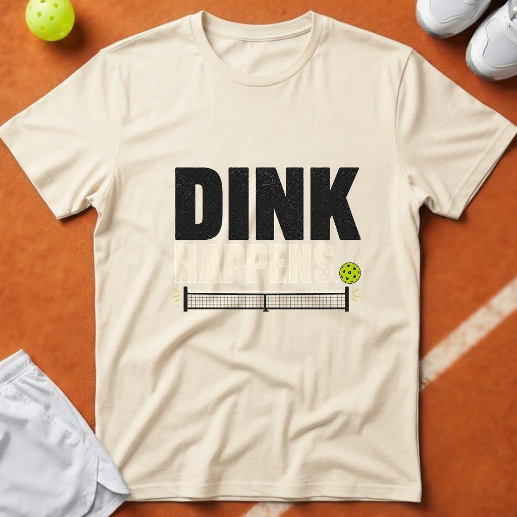 Dink Happens Pickleball T-Shirt - Ivory [20260819231720]