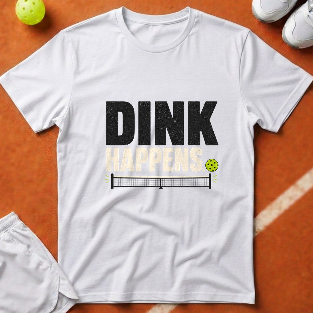 Dink Happens Pickleball T-Shirt - White [20260819231720]