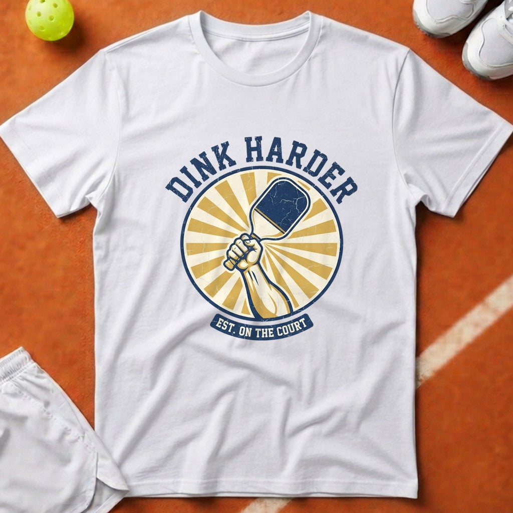 Dink Harder Pickleball T-Shirt - White [20260819223223]