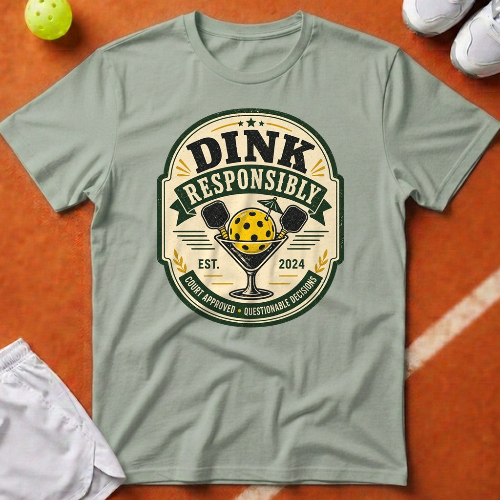 Dink Responsibly Pickleball T-Shirt - Bay [20260819223257]
