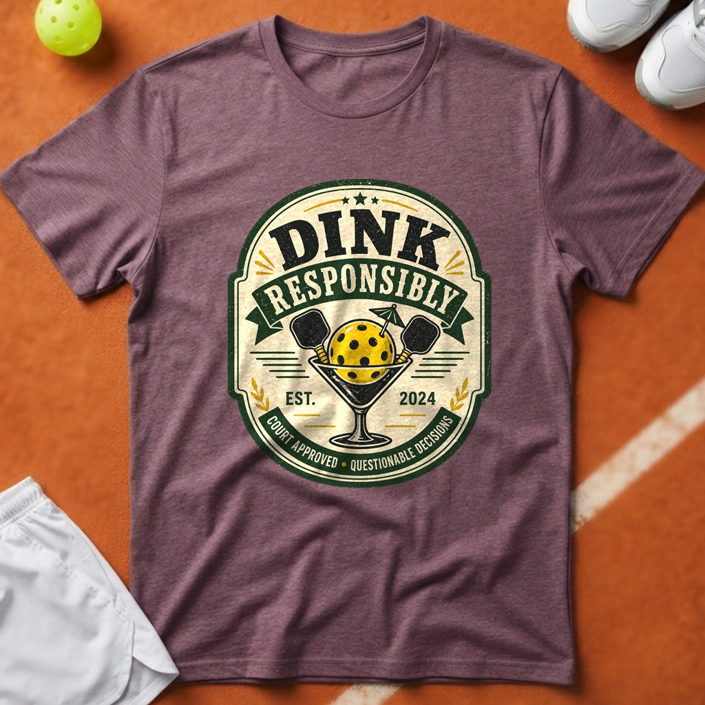 Dink Responsibly Pickleball T-Shirt - Berry [20260819223257]