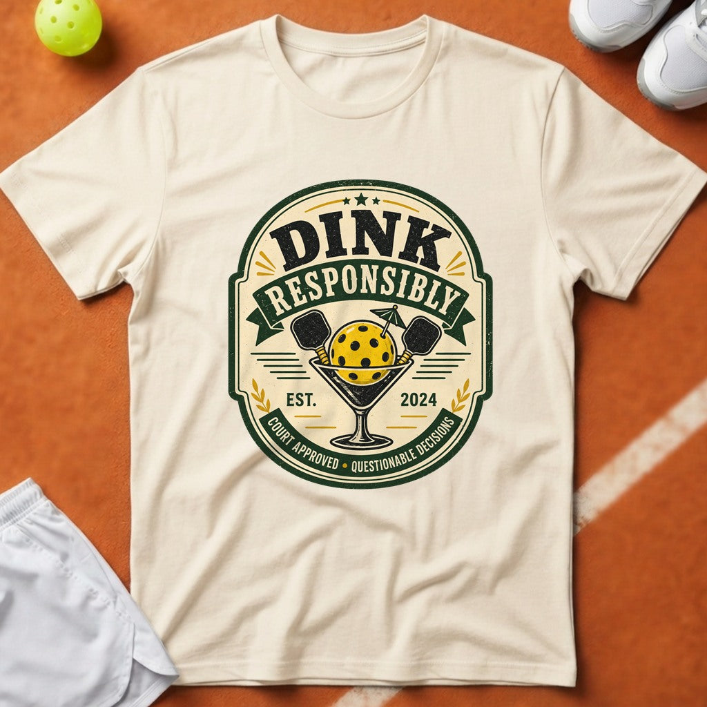 Dink Responsibly Pickleball T-Shirt - Ivory [20260819223257]