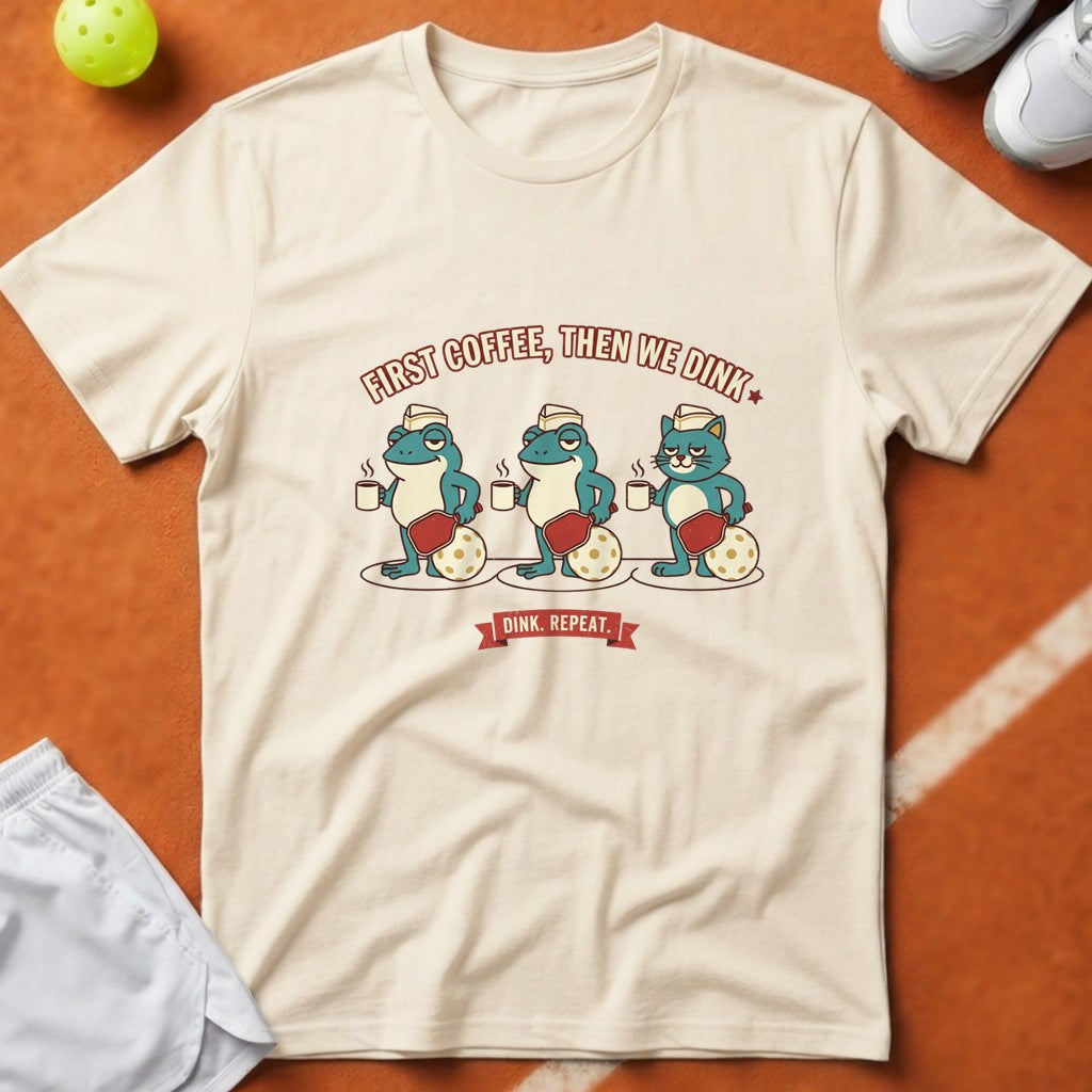 First Coffee Then Dink T-Shirt - Ivory [20260819223523]