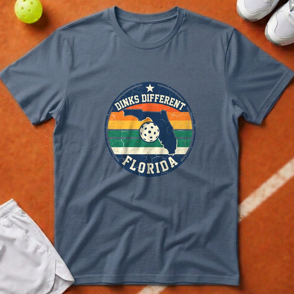 Florida Dinks Different Pickleball T-Shirt - Blue Jean [20260819223540]