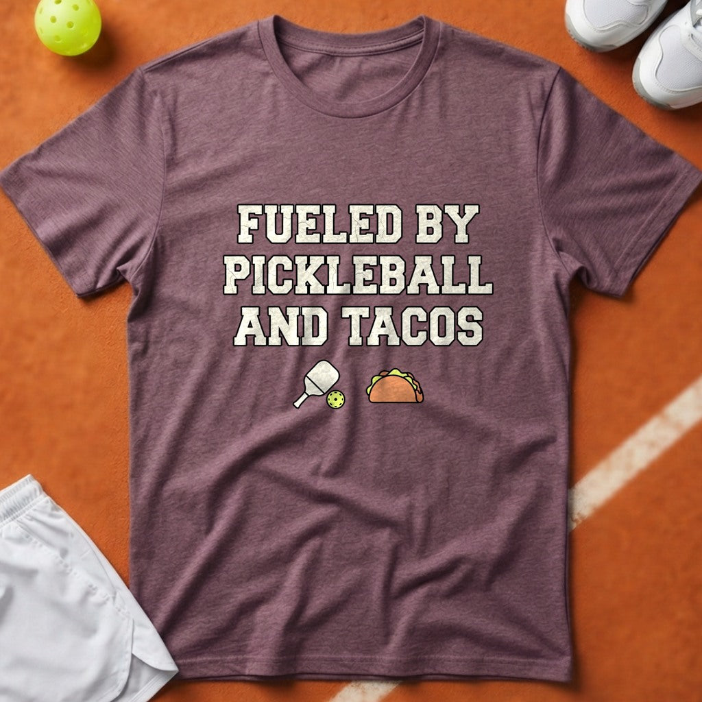 Fueled By Pickleball Tacos T-Shirt - Berry [20260819223558]