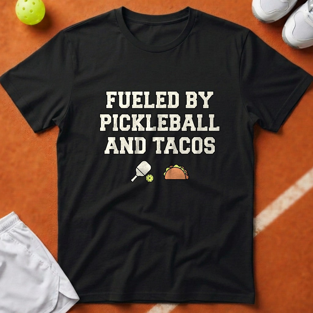 Fueled By Pickleball Tacos T-Shirt - Black [20260819223558]