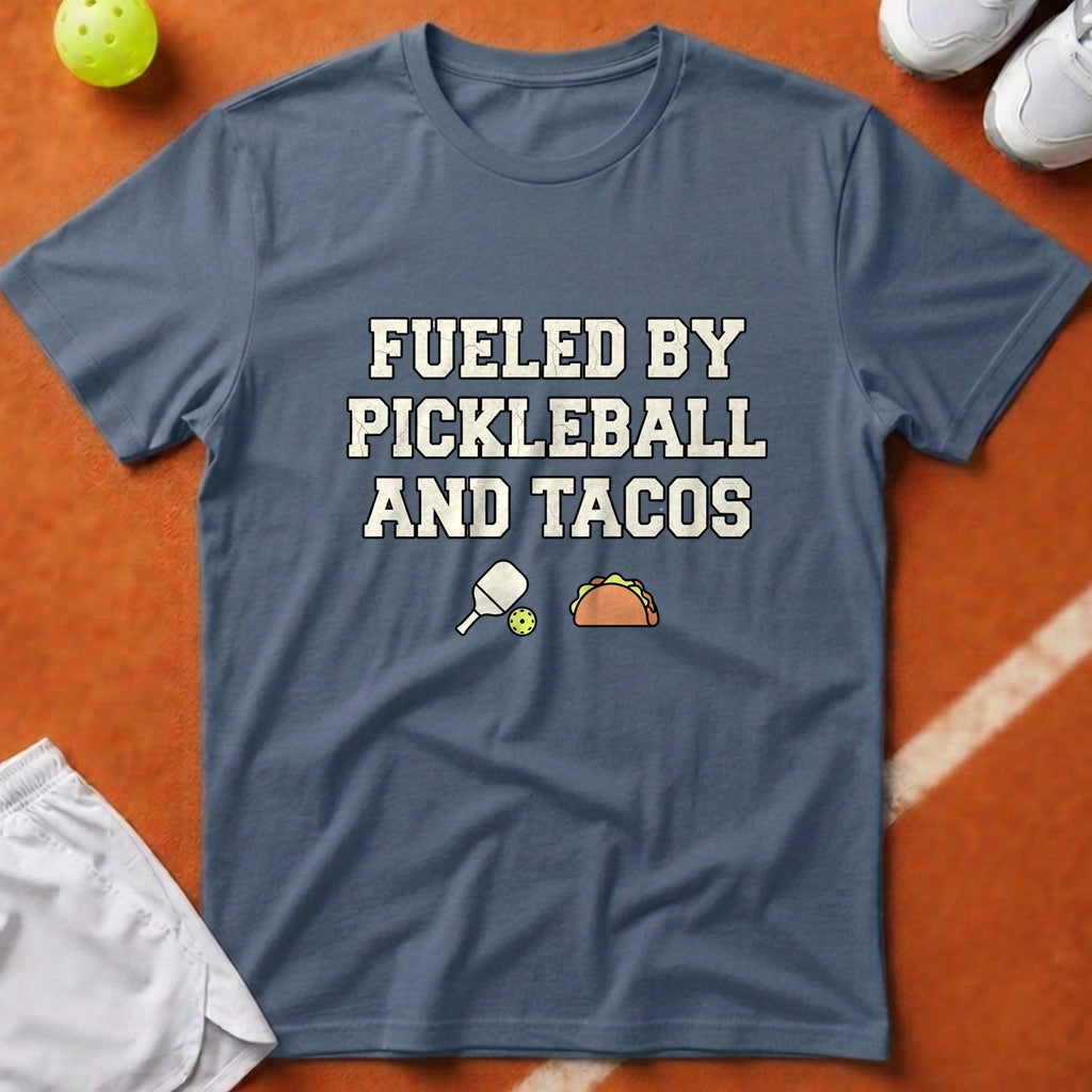Fueled By Pickleball Tacos T-Shirt - Blue Jean [20260819223558]