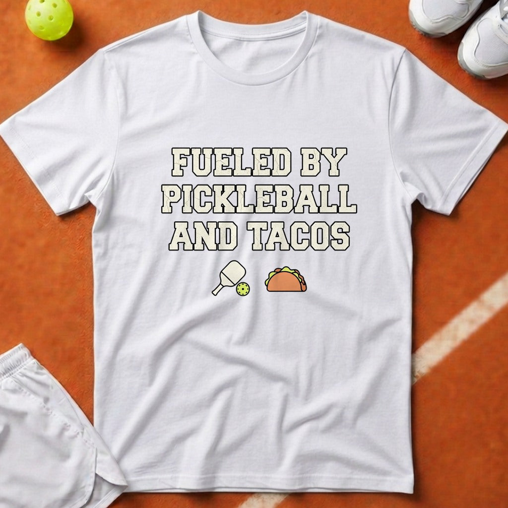 Fueled By Pickleball Tacos T-Shirt - White [20260819223558]