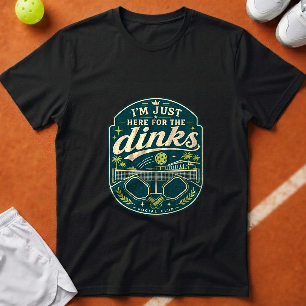 Here For The Dinks T-Shirt - Black [20260819231818]
