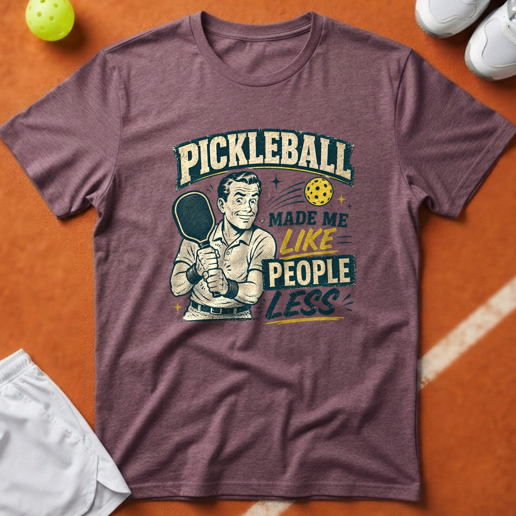 Like People Less Pickleball T-Shirt - Berry [20260819223757]