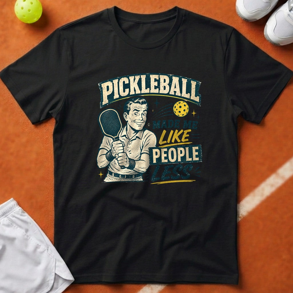 Like People Less Pickleball T-Shirt - Black [20260819223757]