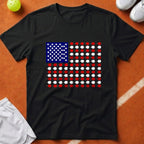 Patriotic Pickleball Flag T-Shirt - Black [20260819224031]