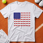 Patriotic Pickleball Flag T-Shirt - White [20260819224031]