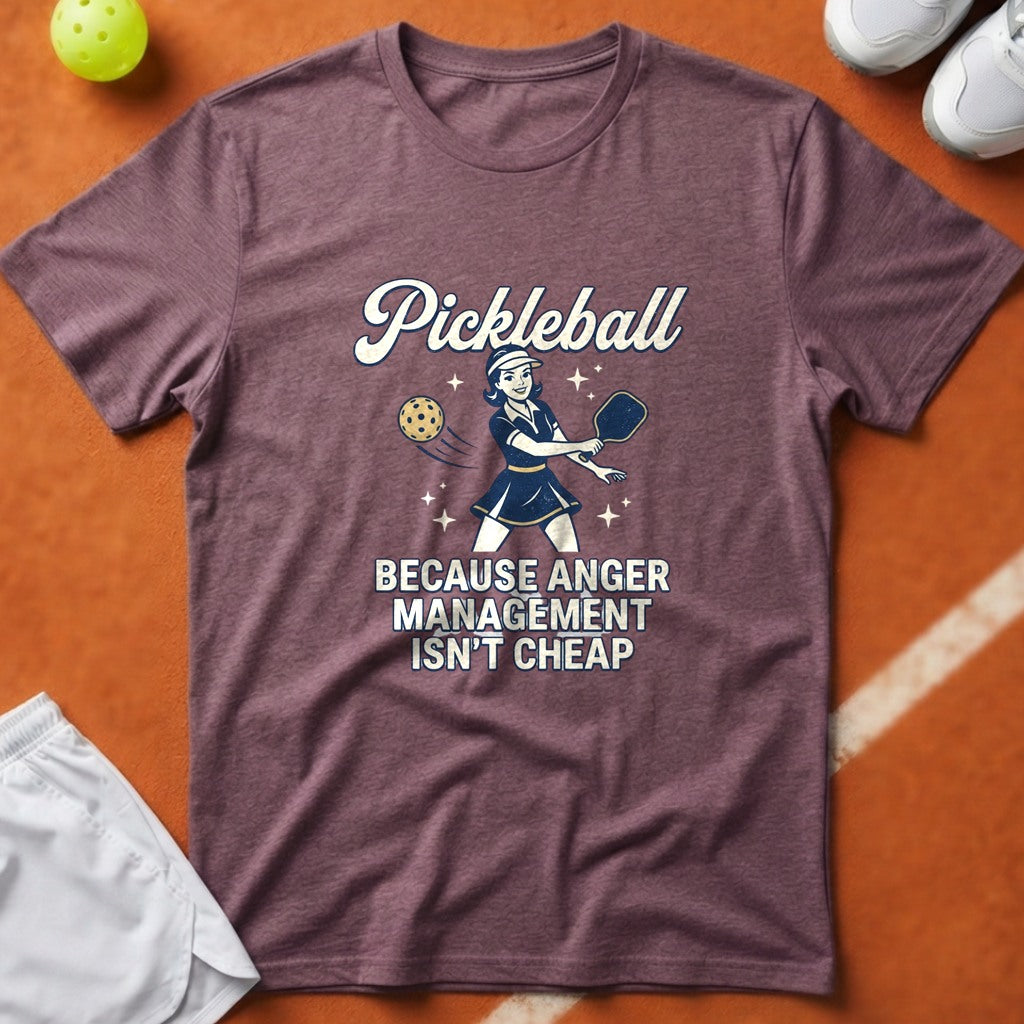Pickleball Anger Management T-Shirt - Berry [20260819224049]