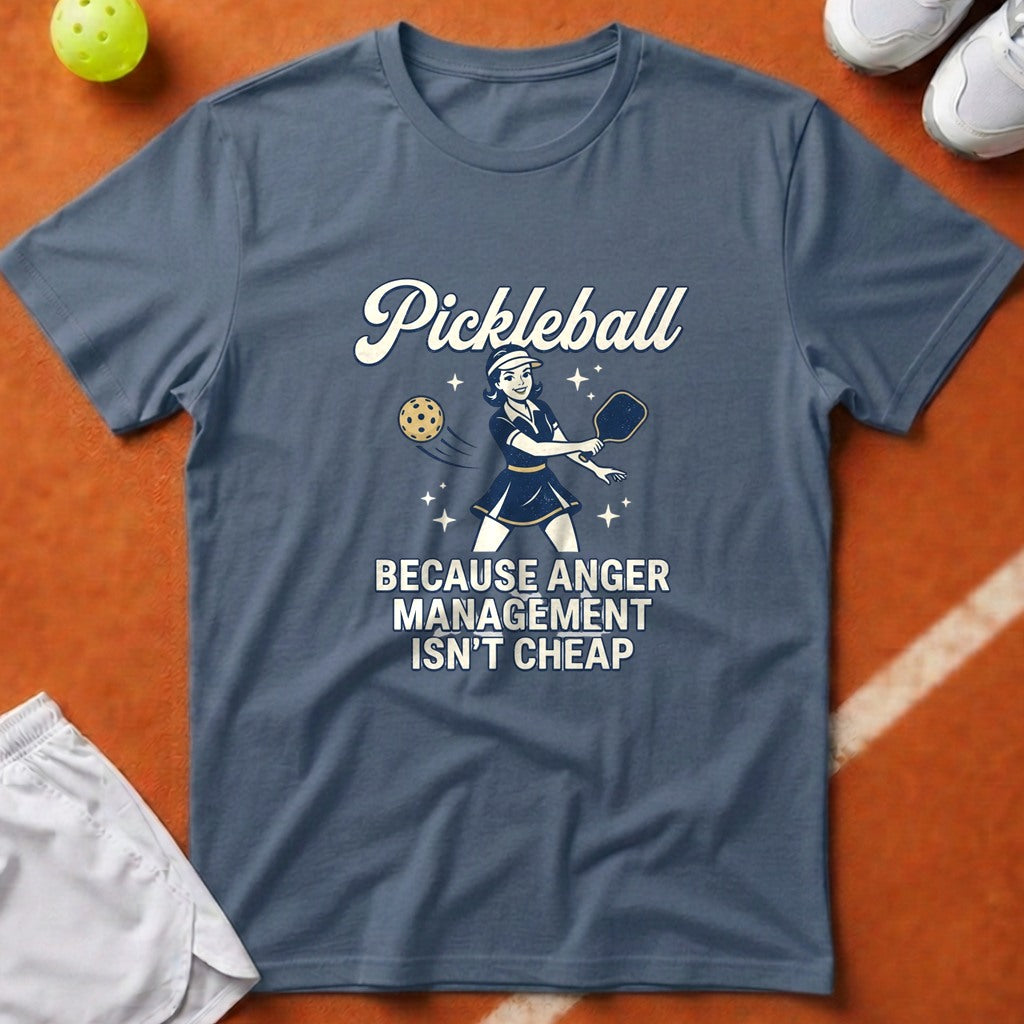 Pickleball Anger Management T-Shirt - Blue Jean [20260819224049]