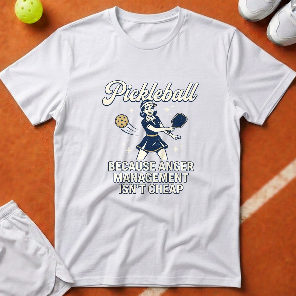 Pickleball Anger Management T-Shirt - White [20260819224049]