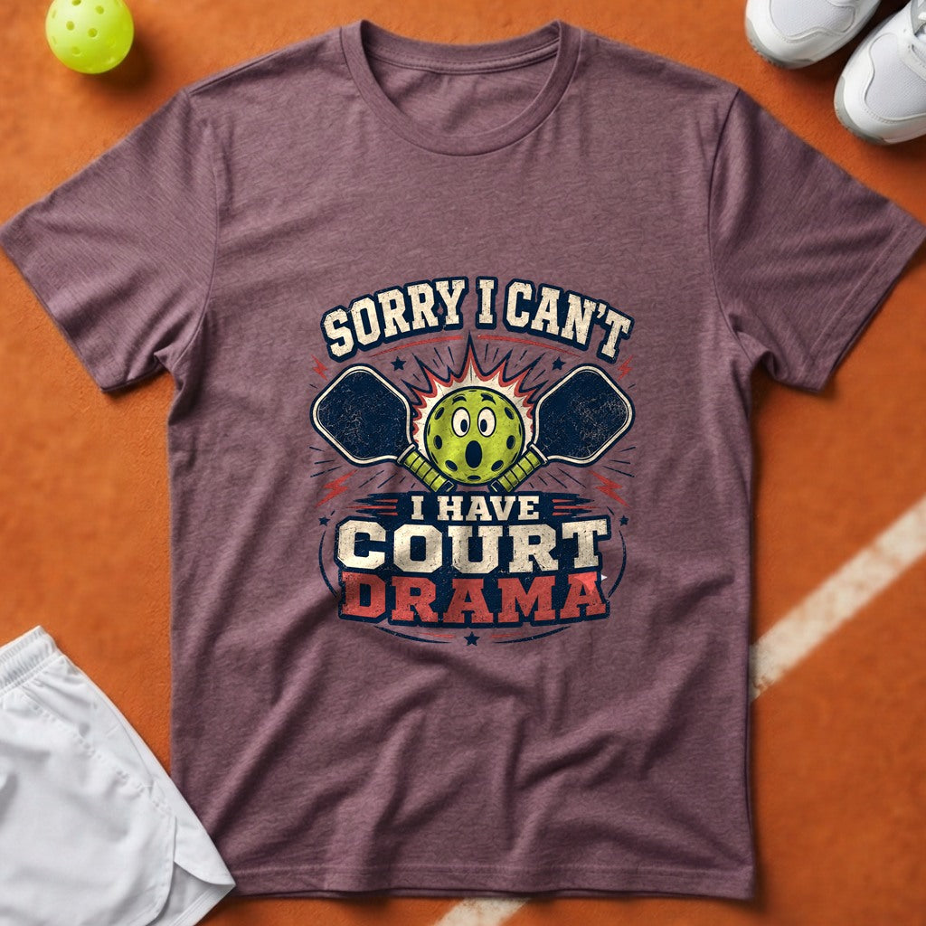 Pickleball Court Drama T-Shirt - Berry [20260819231954]