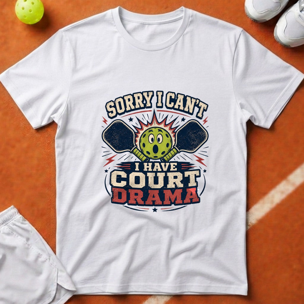 Pickleball Court Drama T-Shirt - White [20260819231954]