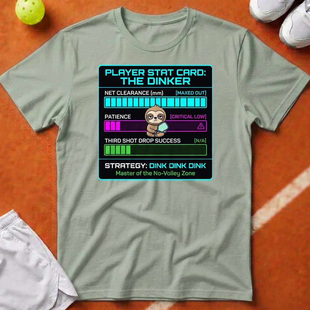 Pickleball Dinker Stat Card T-Shirt - Bay [20260819232014]