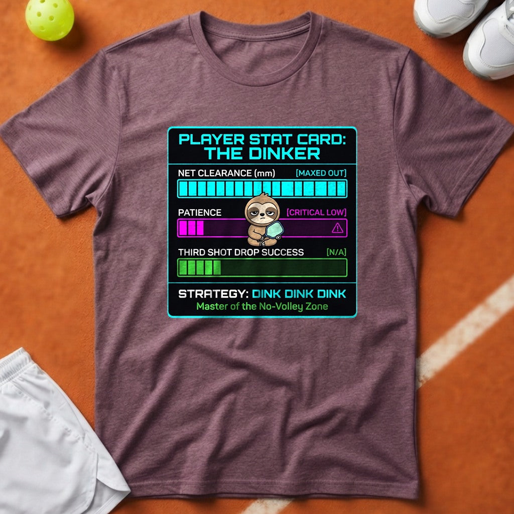 Pickleball Dinker Stat Card T-Shirt - Berry [20260819232014]