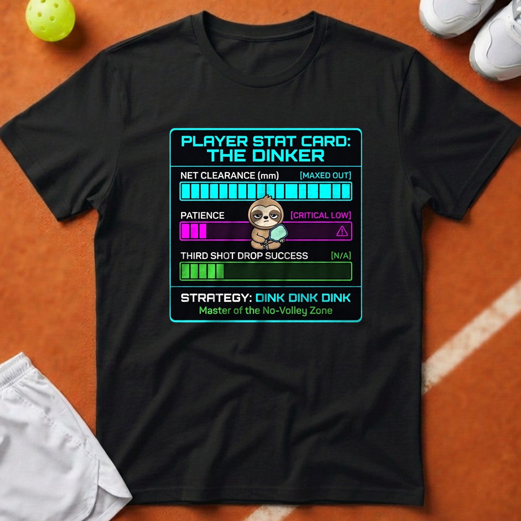 Pickleball Dinker Stat Card T-Shirt - Black [20260819232014]