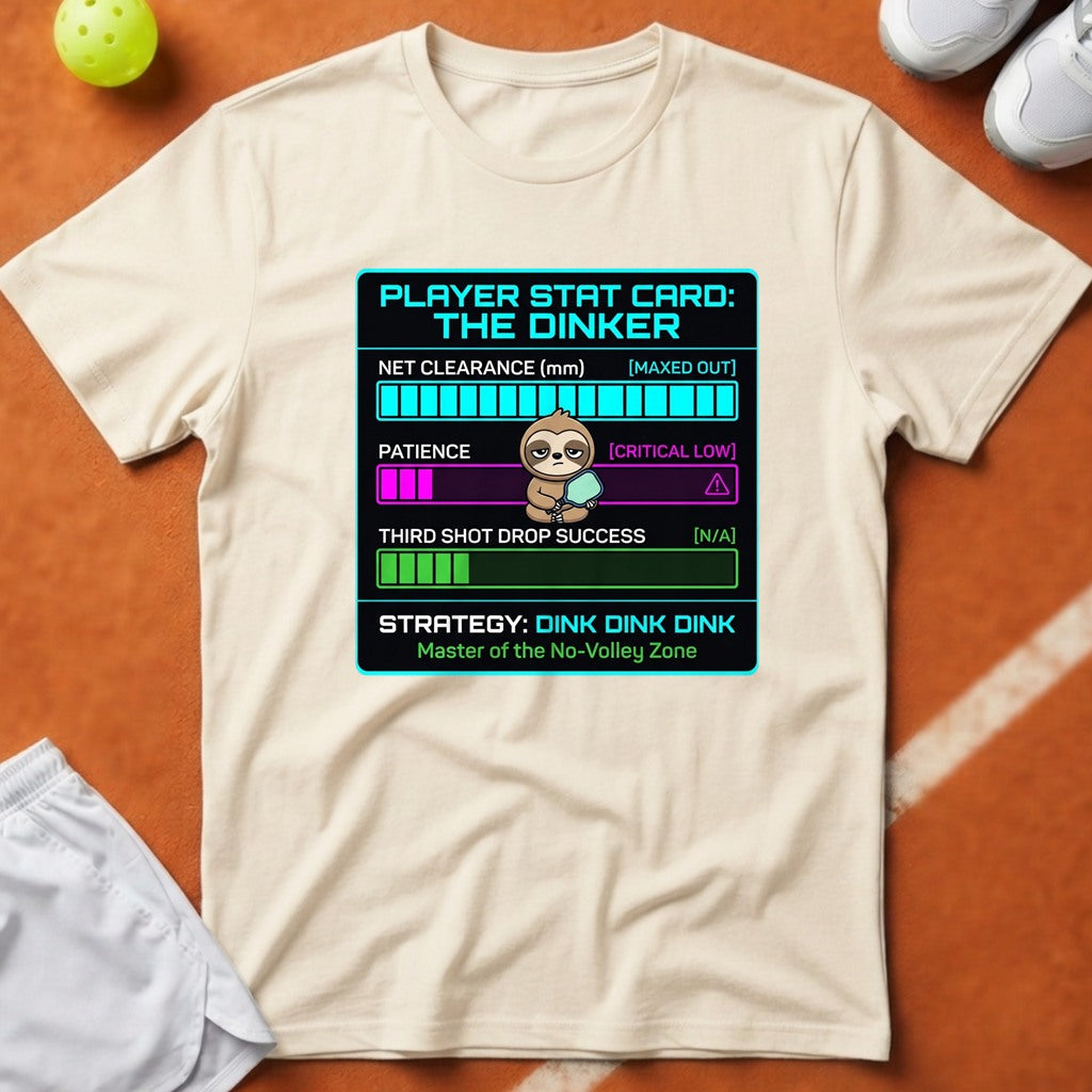 Pickleball Dinker Stat Card T-Shirt - Ivory [20260819232014]